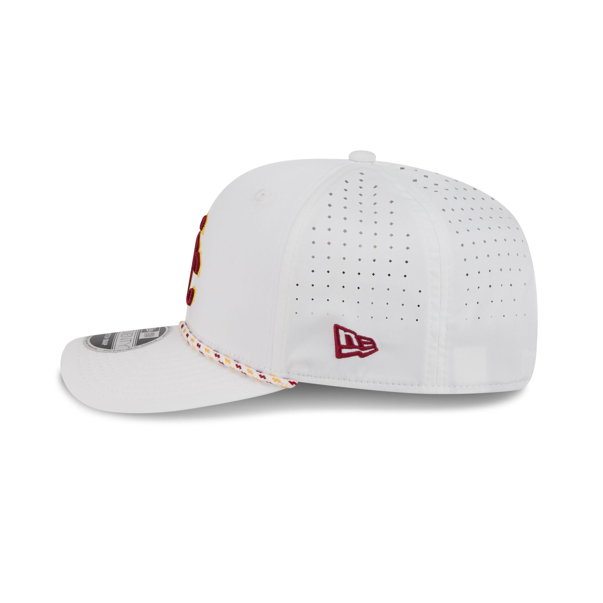 USC Trojans Optic White Performance Rope 9SEVENTY Stretch-Snap Hat
