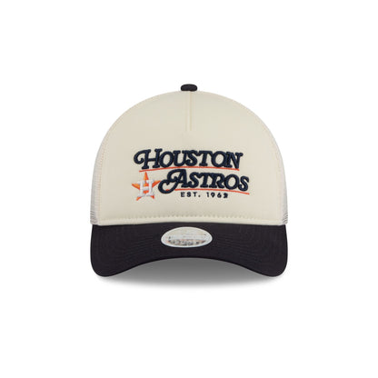 Houston Astros Retro Chrome Women's White 9FORTY M-Crown A-Frame Trucker Hat