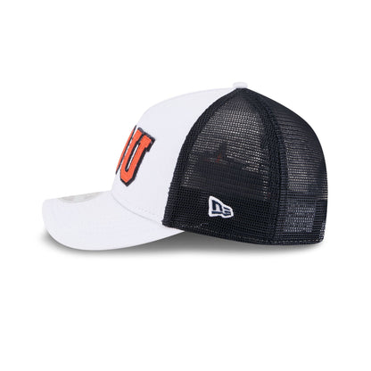 Houston Astros Optic White Felt Logo Women's 9FORTY M-Crown A-Frame Trucker Hat