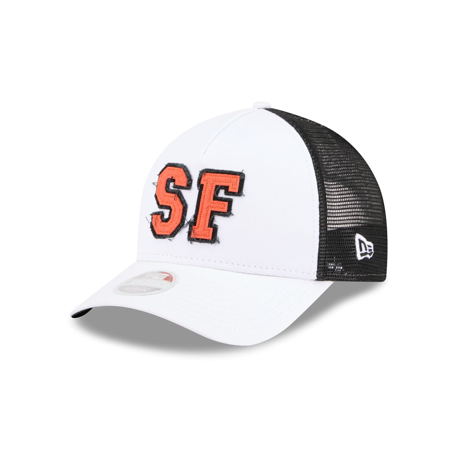 San Francisco Giants Optic White Felt Logo Women's 9FORTY M-Crown A-Frame Trucker Hat