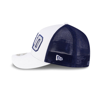 Los Angeles Dodgers Optic White Felt Logo Women's 9FORTY M-Crown A-Frame Trucker Hat