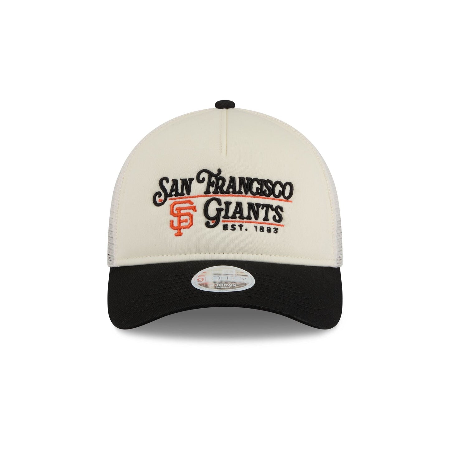 San Francisco Giants Retro Chrome Women's White 9FORTY M-Crown A-Frame Trucker Hat