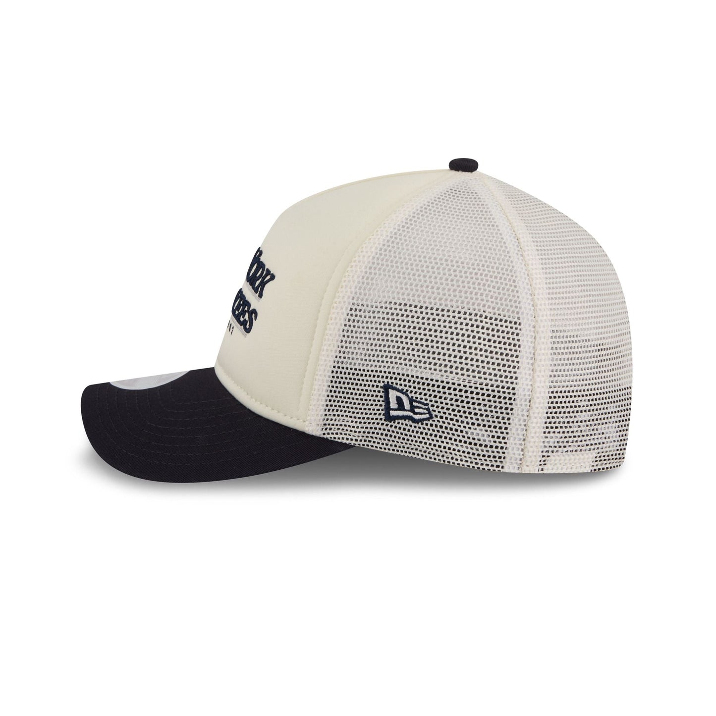 New York Yankees Retro Chrome Women's White 9FORTY M-Crown A-Frame Trucker Hat