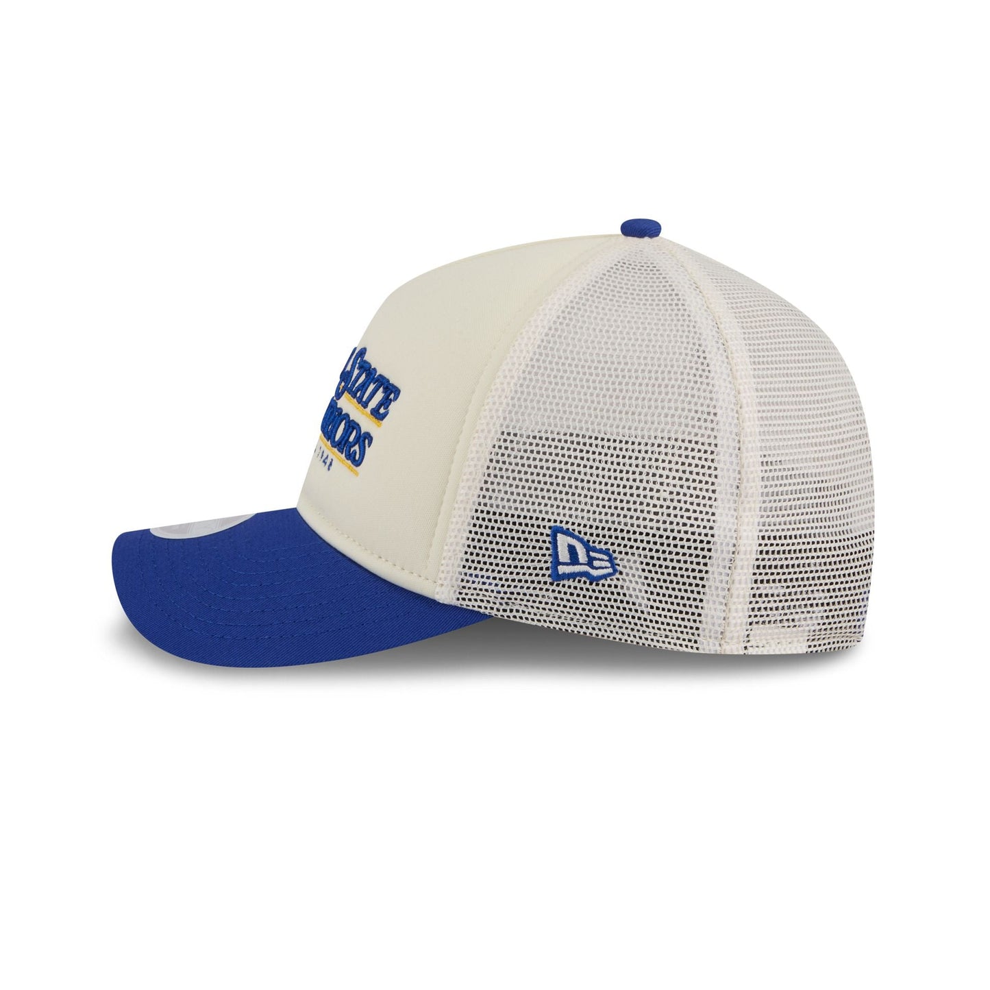 Golden State Warriors Retro Chrome Women's White 9FORTY M-Crown A-Frame Trucker Hat
