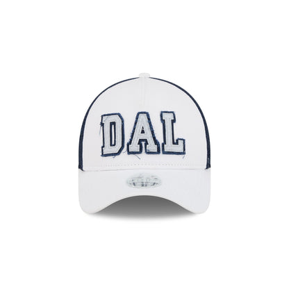Dallas Cowboys Optic White Felt Logo Women's 9FORTY M-Crown A-Frame Trucker Hat