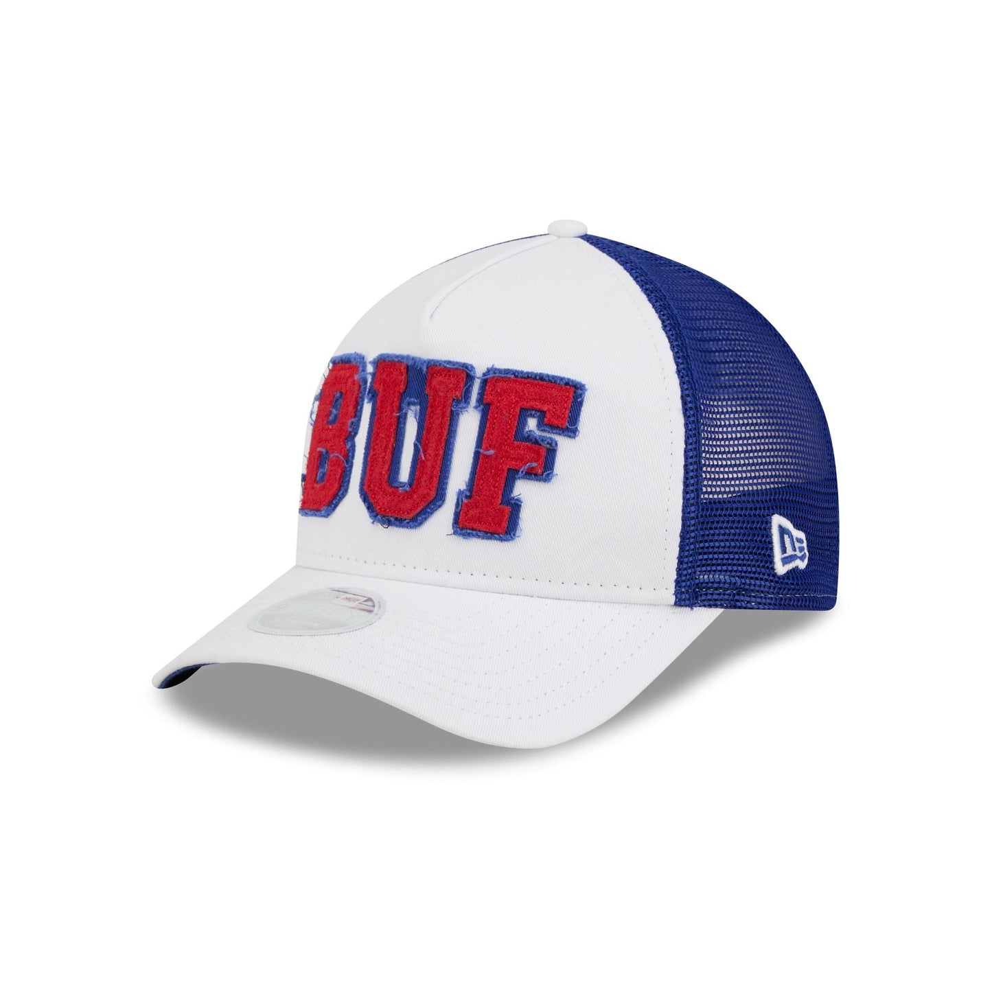 Buffalo Bills Optic White Felt Logo Women's 9FORTY M-Crown A-Frame Trucker Hat