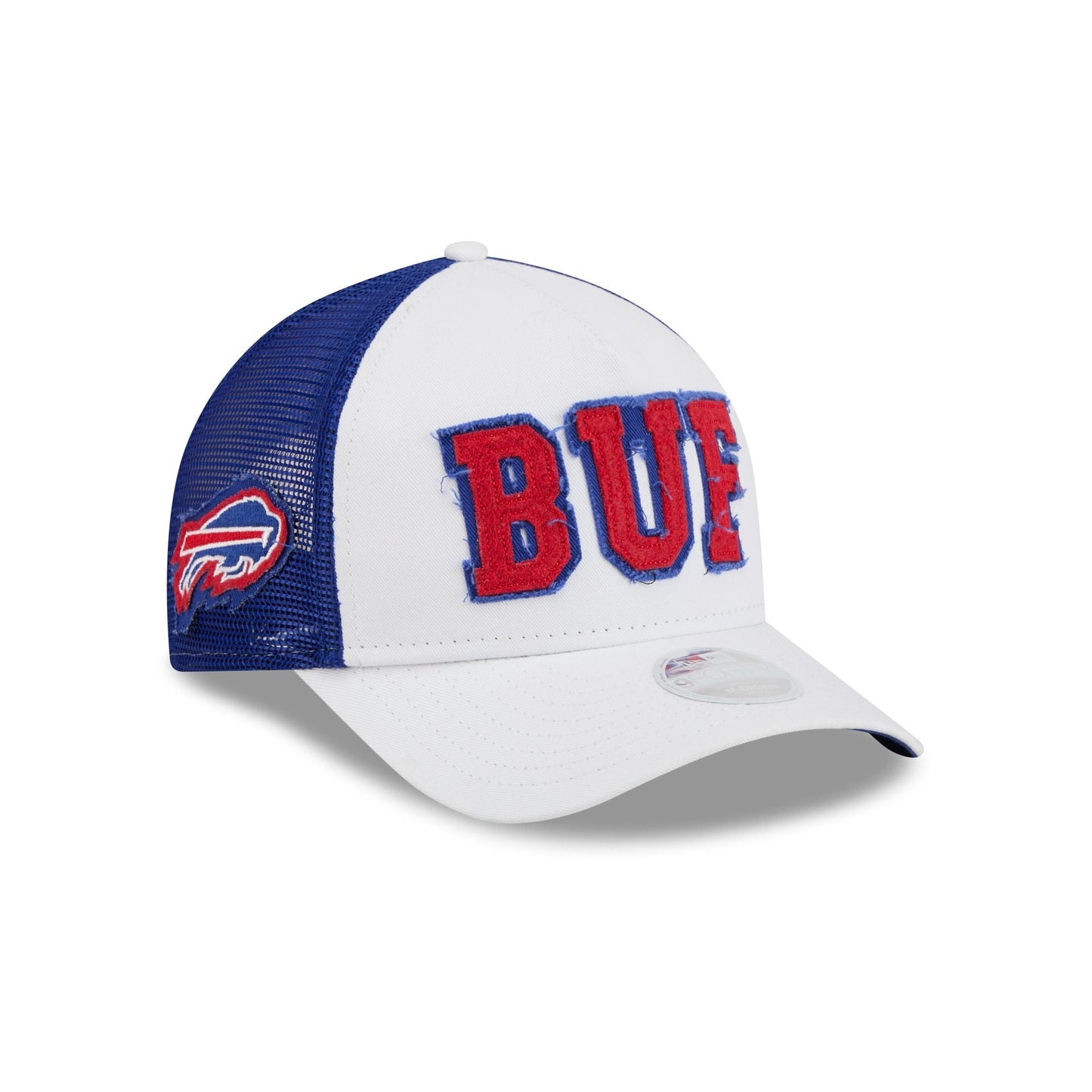 Buffalo Bills Optic White Felt Logo Women's 9FORTY M-Crown A-Frame Trucker Hat