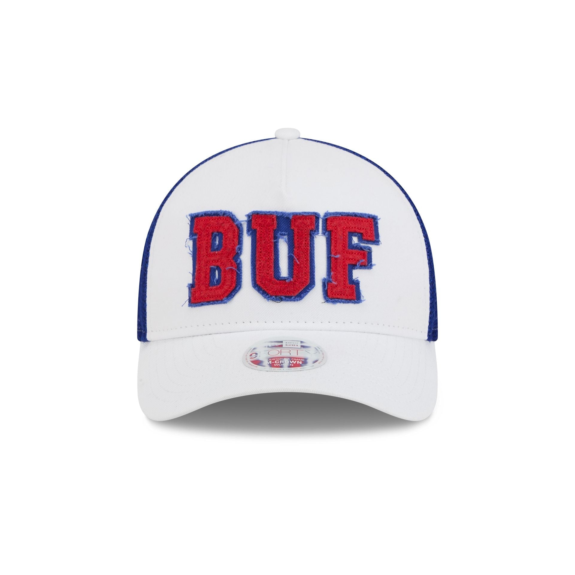 Buffalo Bills Optic White Felt Logo Women's 9FORTY M-Crown A-Frame Trucker Hat