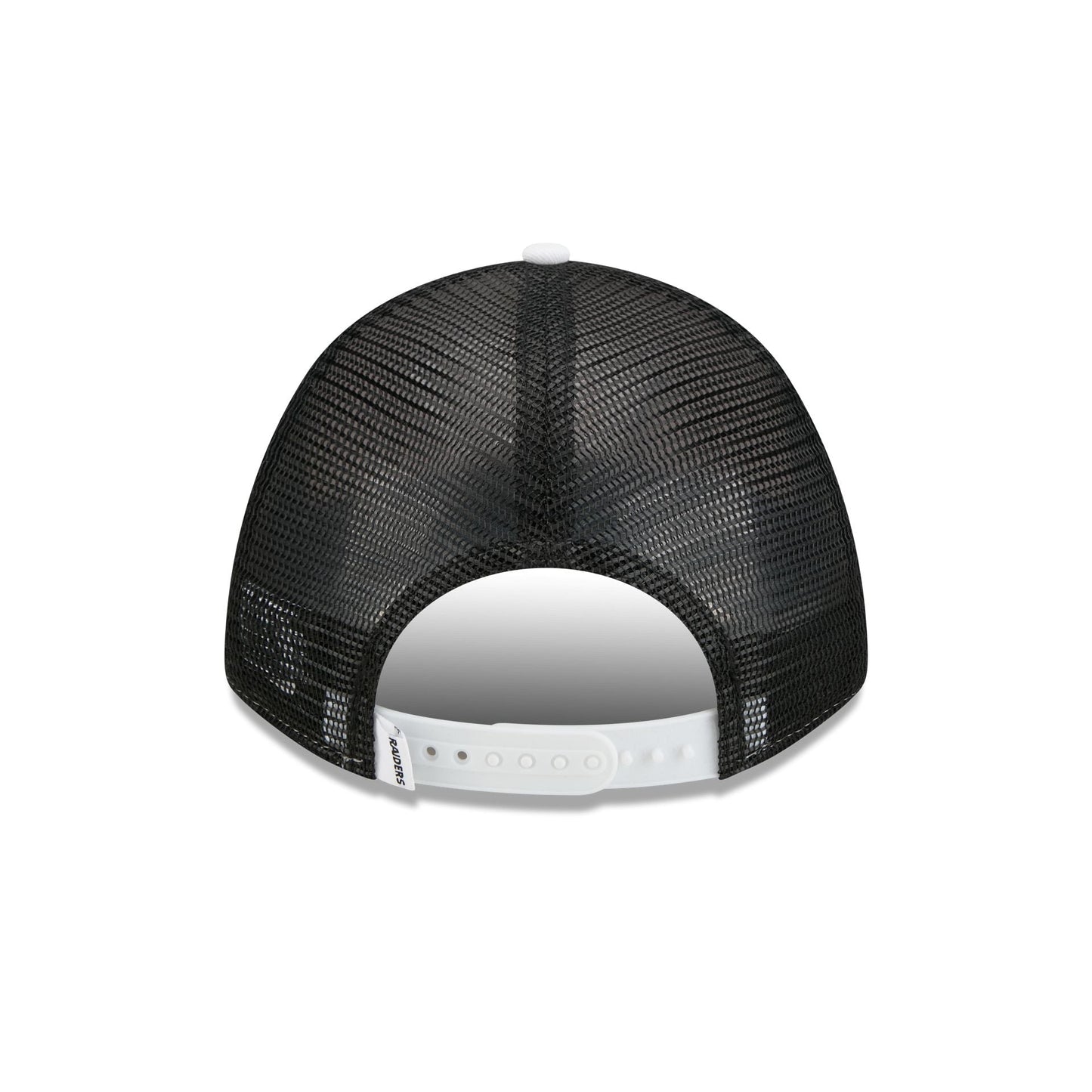 Las Vegas Raiders Optic White Felt Logo Women's 9FORTY M-Crown A-Frame Trucker Hat