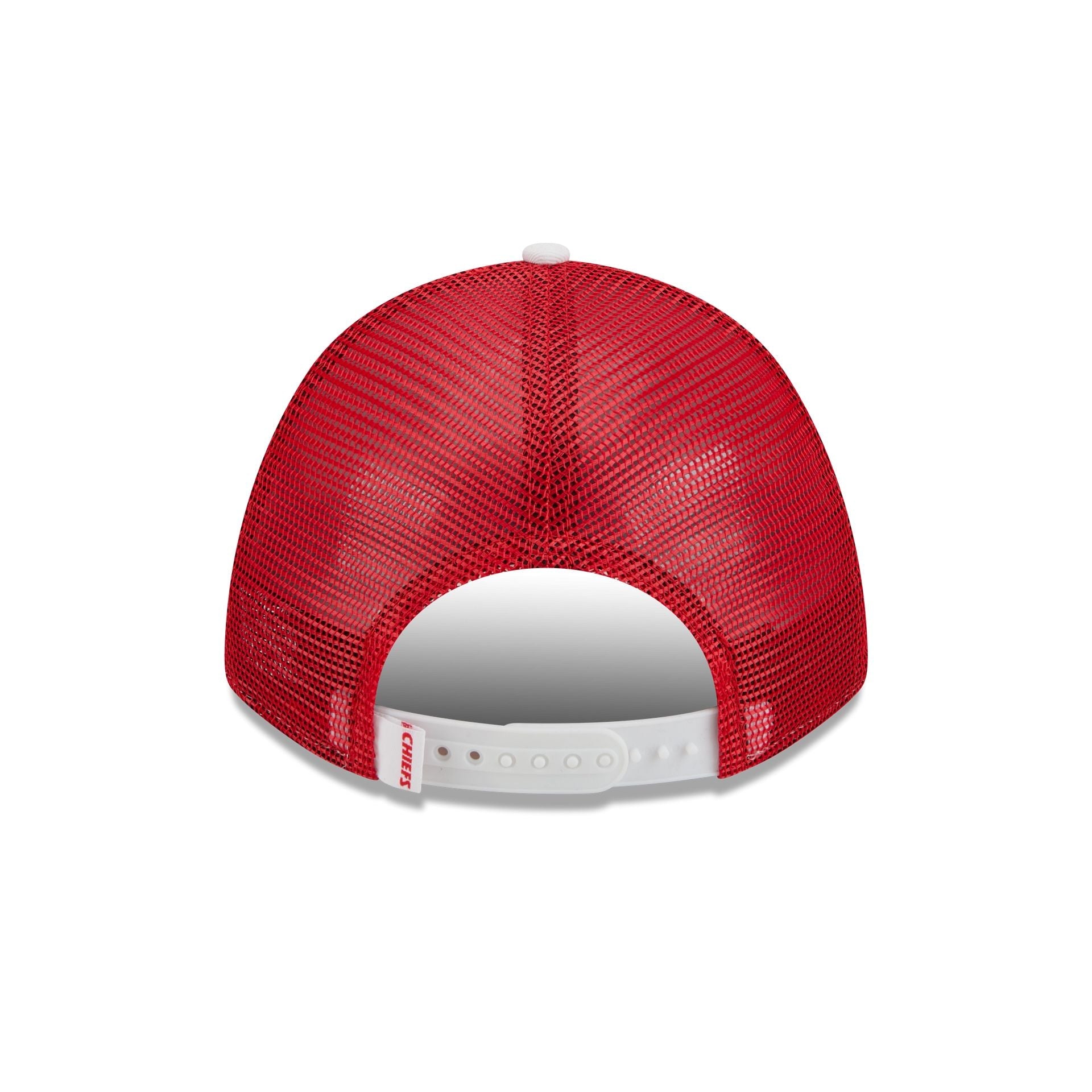 Kansas City Chiefs Optic White Felt Logo Women's 9FORTY M-Crown A-Frame Trucker Hat
