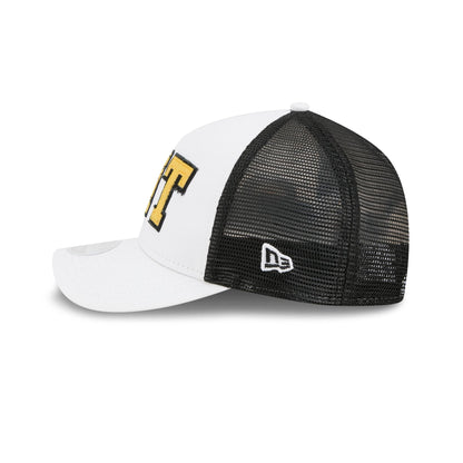 Pittsburgh Steelers Optic White Felt Logo Women's 9FORTY M-Crown A-Frame Trucker Hat