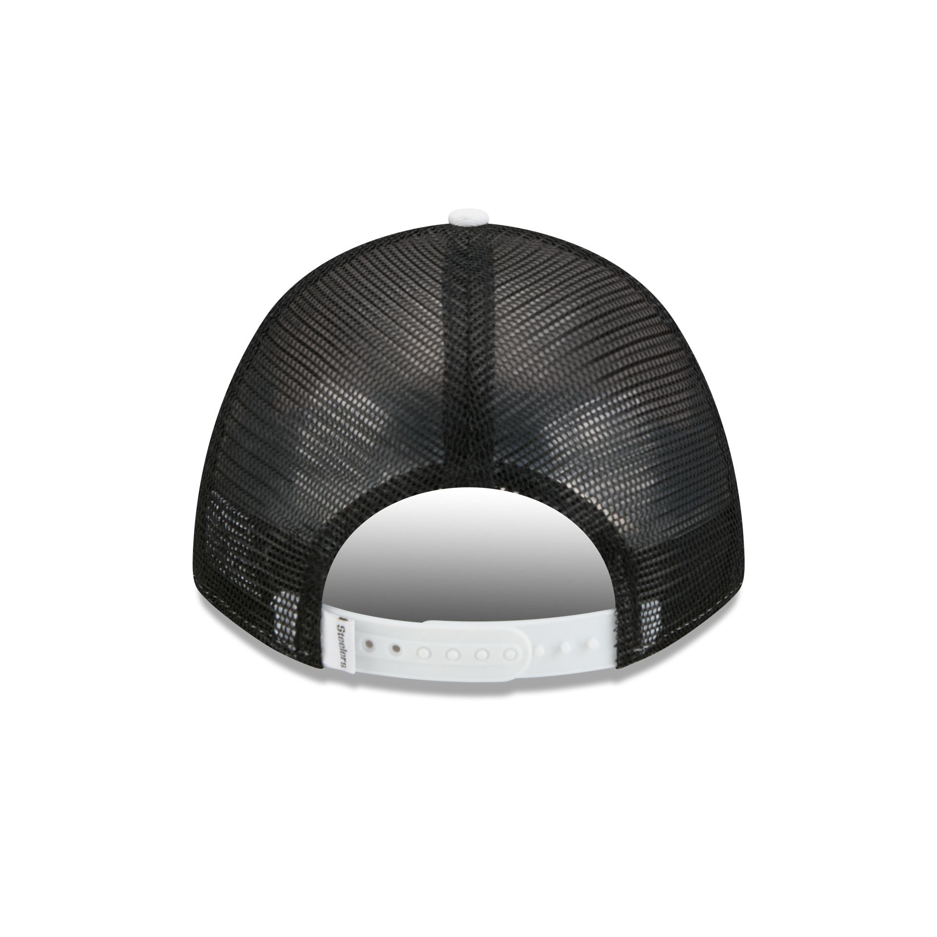 Pittsburgh Steelers Optic White Felt Logo Women's 9FORTY M-Crown A-Frame Trucker Hat