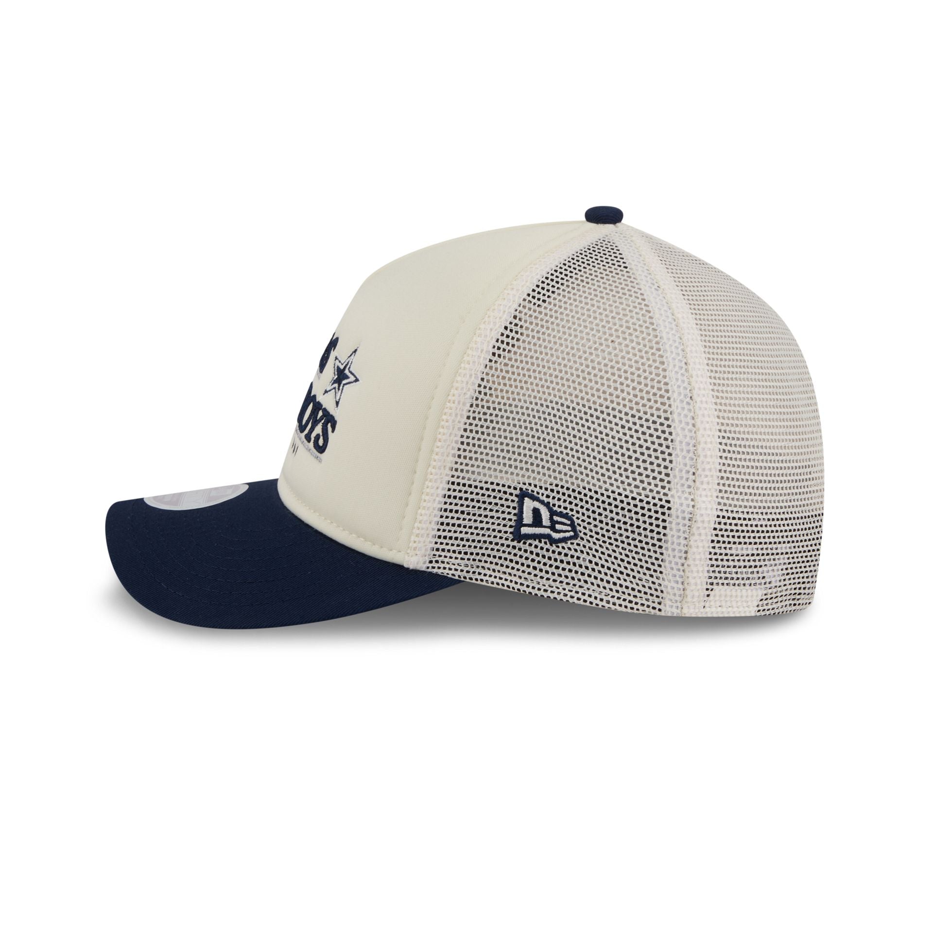 Dallas Cowboys Retro Chrome Women's White 9FORTY M-Crown A-Frame Trucker Hat