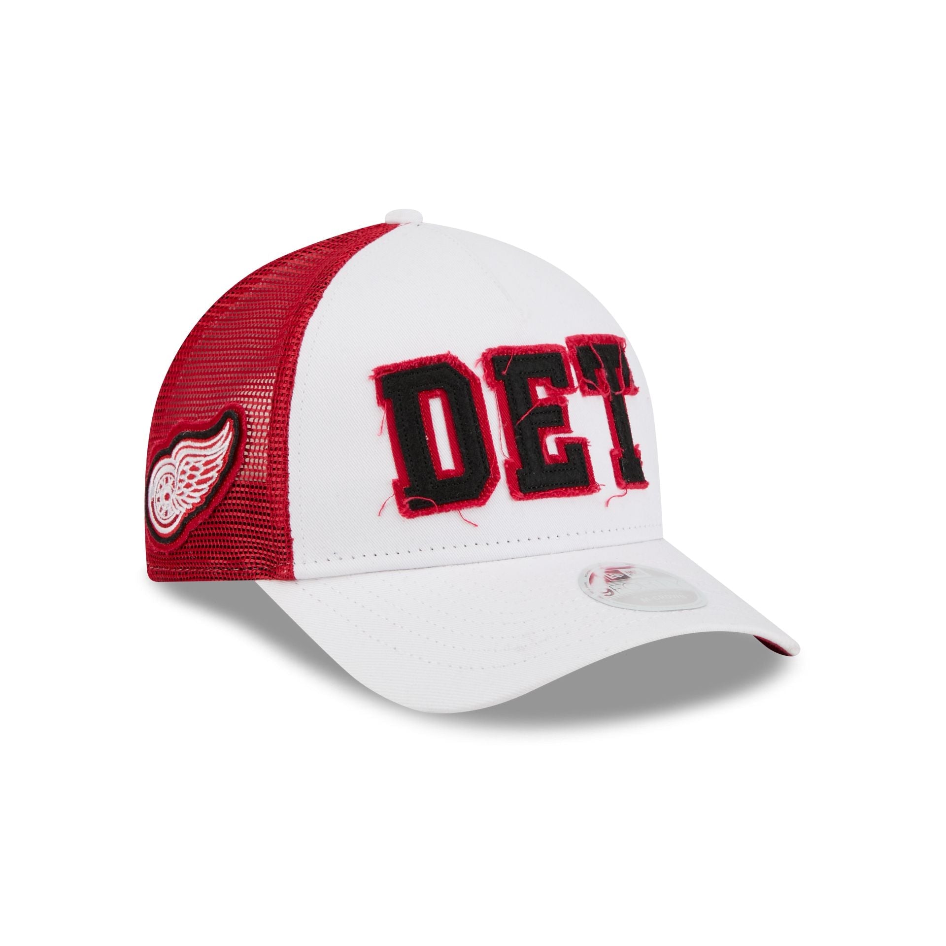 Detroit Red Wings Optic White Felt Logo Women's 9FORTY M-Crown A-Frame Trucker Hat