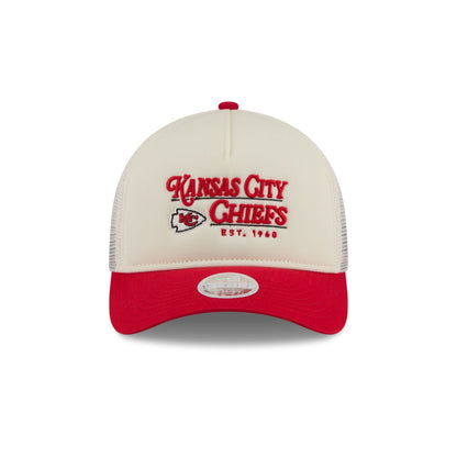 Kansas City Chiefs Retro Chrome Women's White 9FORTY M-Crown A-Frame Trucker Hat