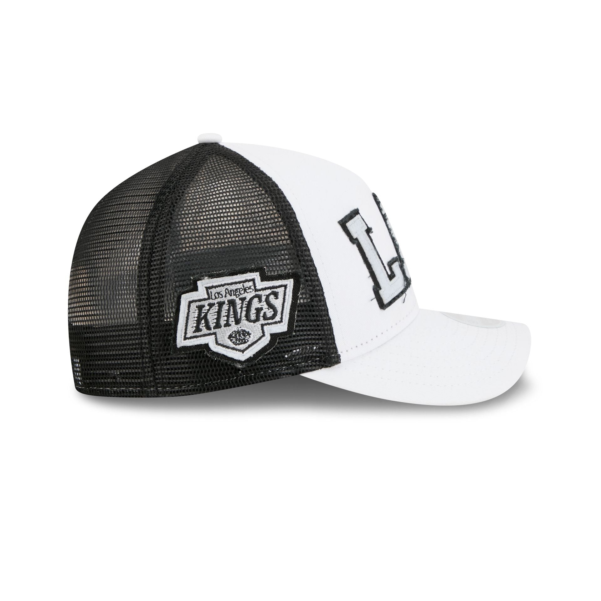 Los Angeles Kings Optic White Felt Logo Women's 9FORTY M-Crown A-Frame Trucker Hat