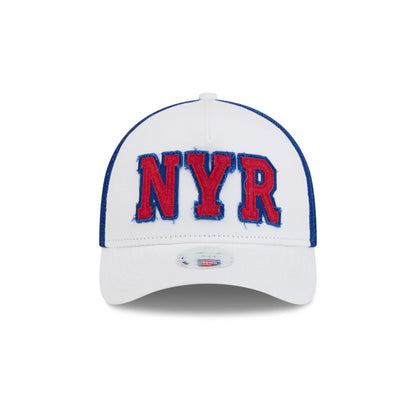 New York Rangers Optic White Felt Logo Women's 9FORTY M-Crown A-Frame Trucker Hat