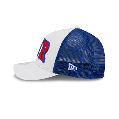 New York Rangers Optic White Felt Logo Women's 9FORTY M-Crown A-Frame Trucker Hat