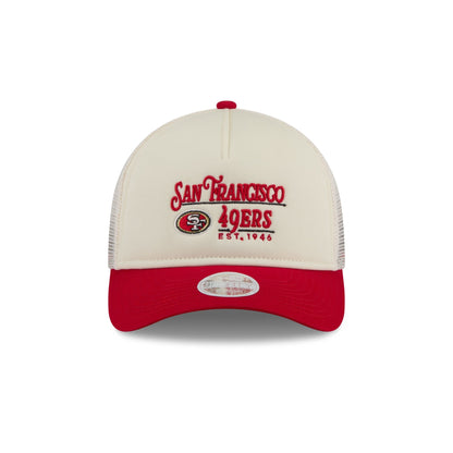 San Francisco 49ers Retro Chrome Women's White 9FORTY M-Crown A-Frame Trucker Hat