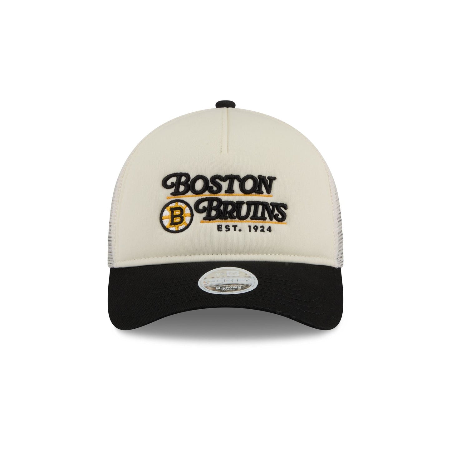 Boston Bruins Retro Chrome Women's White 9FORTY M-Crown A-Frame Trucker Hat