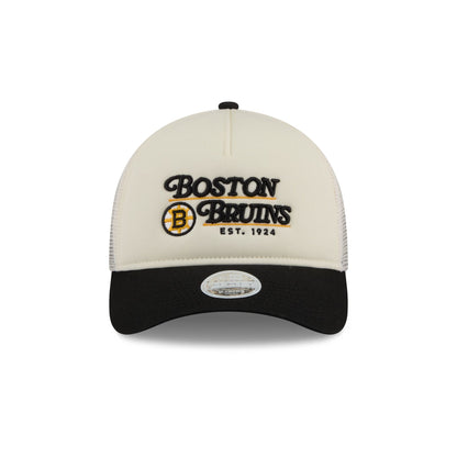 Boston Bruins Retro Chrome Women's White 9FORTY M-Crown A-Frame Trucker Hat