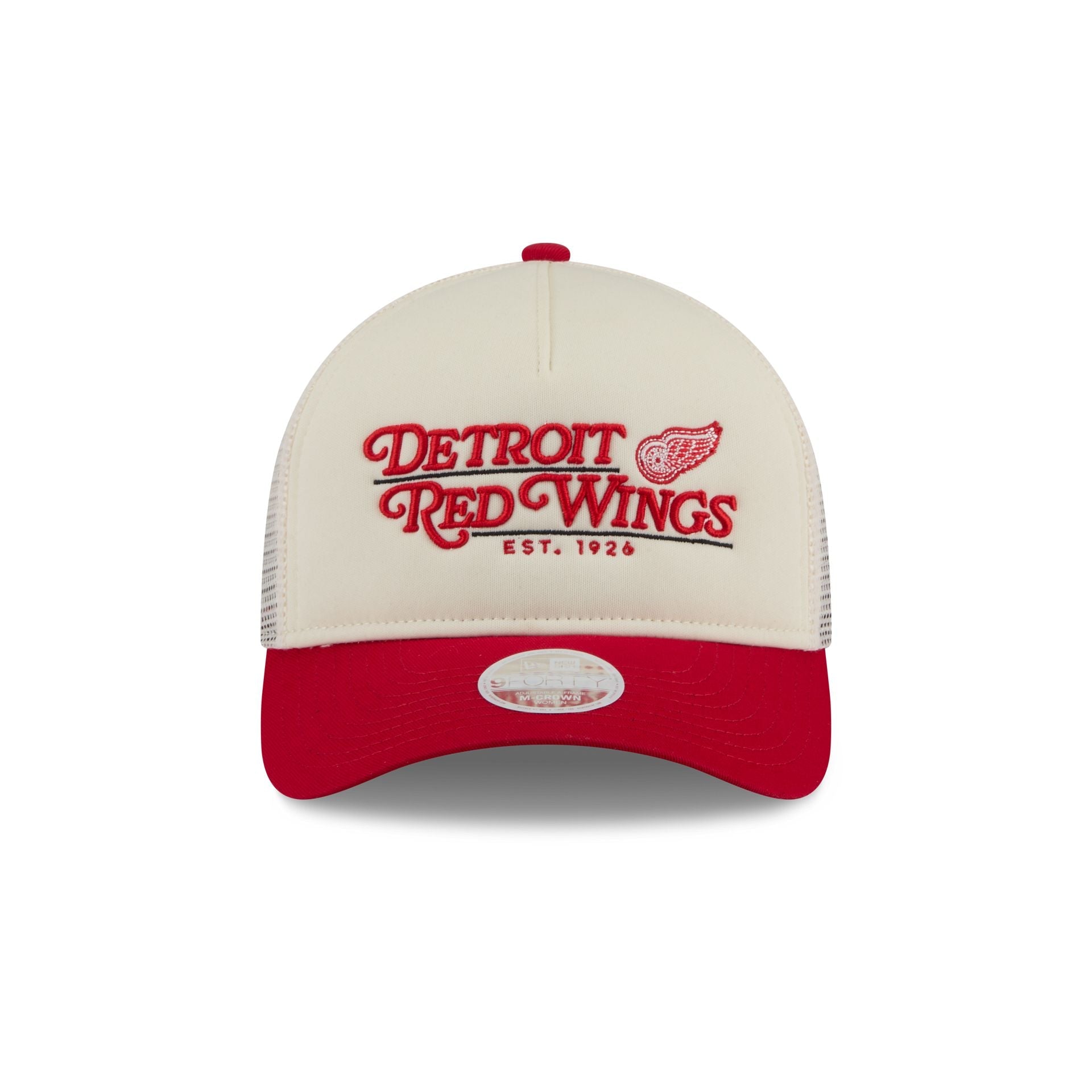 Detroit Red Wings Retro Chrome Women's White 9FORTY M-Crown A-Frame Trucker Hat