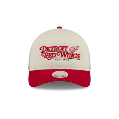 Detroit Red Wings Retro Chrome Women's White 9FORTY M-Crown A-Frame Trucker Hat