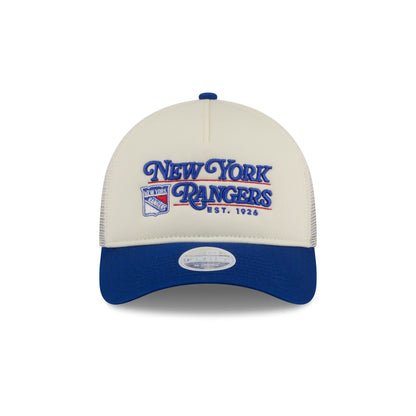 New York Rangers Retro Chrome Women's White 9FORTY M-Crown A-Frame Trucker Hat