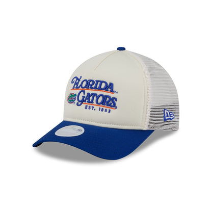 Florida Gators Retro Chrome Women's White 9FORTY M-Crown A-Frame Trucker Hat