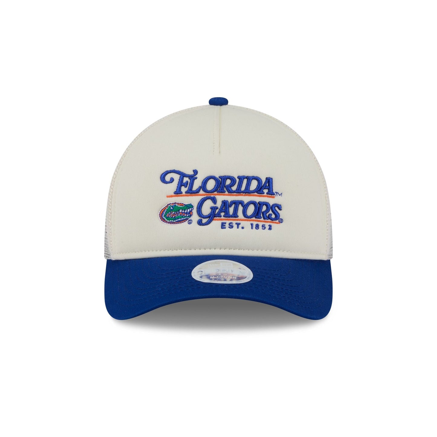 Florida Gators Retro Chrome Women's White 9FORTY M-Crown A-Frame Trucker Hat