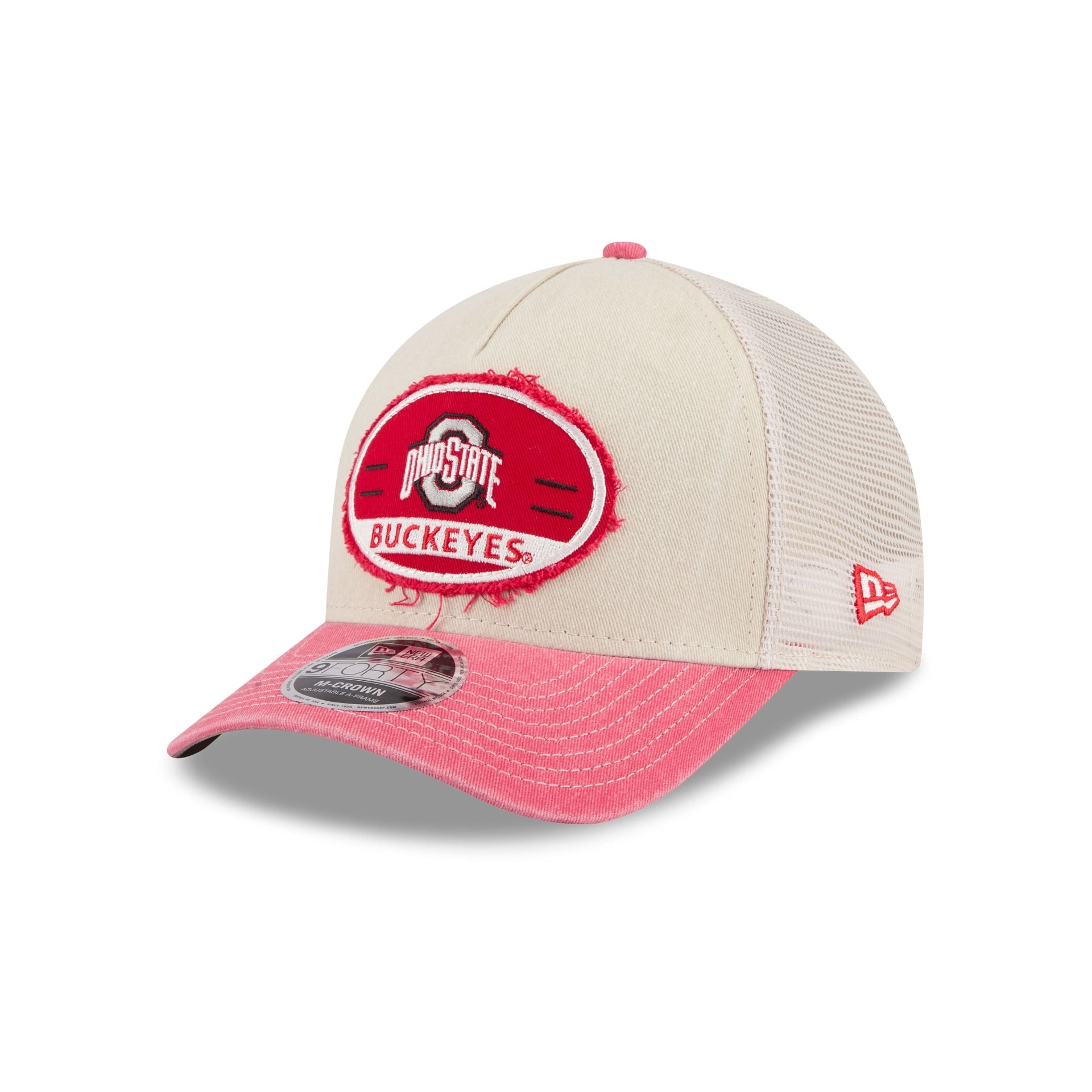 Ohio State Buckeyes Frayed 9FORTY M-Crown A-Frame Trucker Hat
