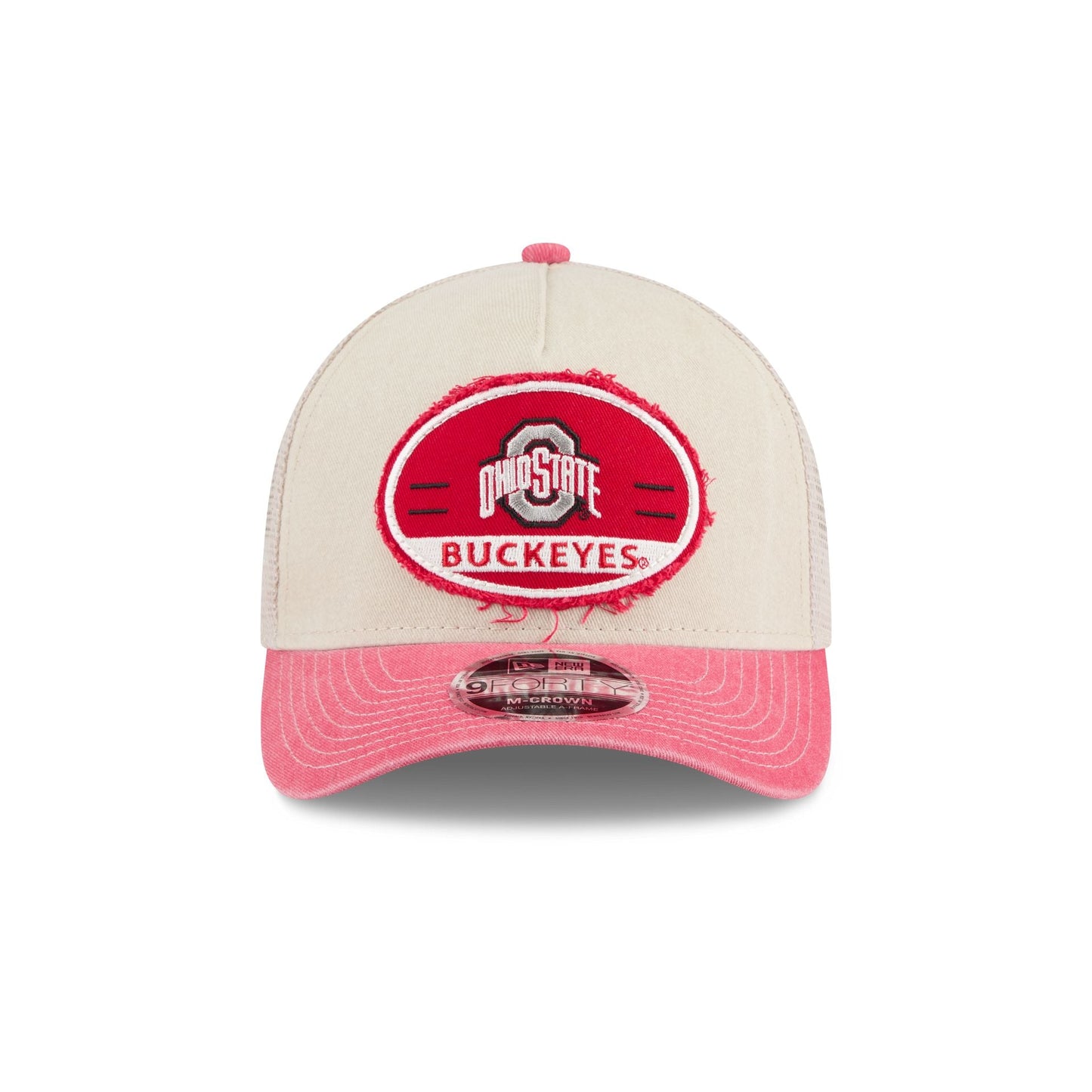 Ohio State Buckeyes Frayed 9FORTY M-Crown A-Frame Trucker Hat