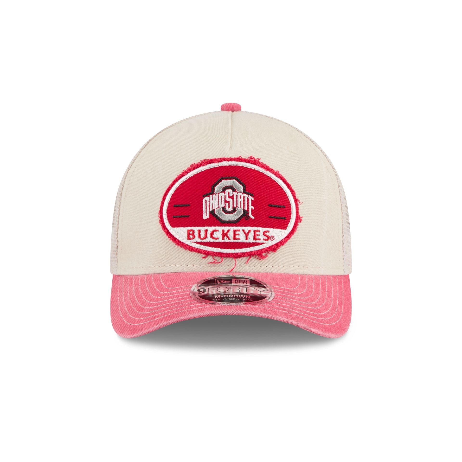 Ohio State Buckeyes Frayed 9FORTY M-Crown A-Frame Trucker Hat
