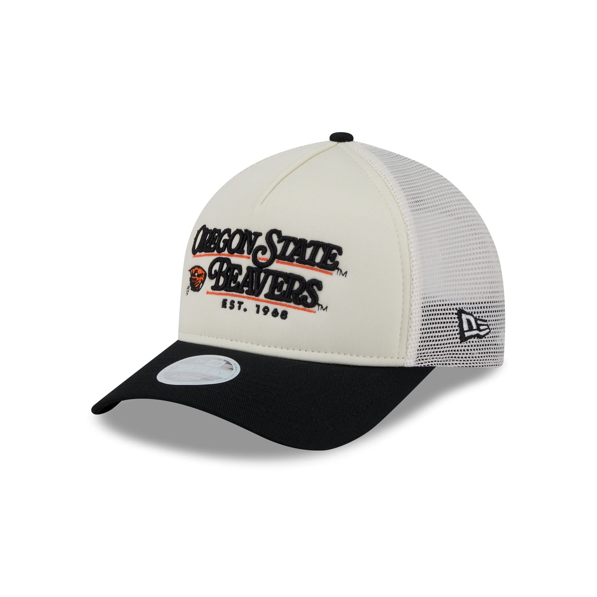 Oregon State Beavers Retro Chrome Women's White 9FORTY M-Crown A-Frame Trucker Hat