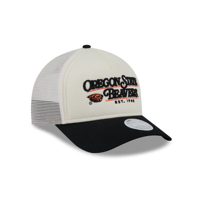 Oregon State Beavers Retro Chrome Women's White 9FORTY M-Crown A-Frame Trucker Hat