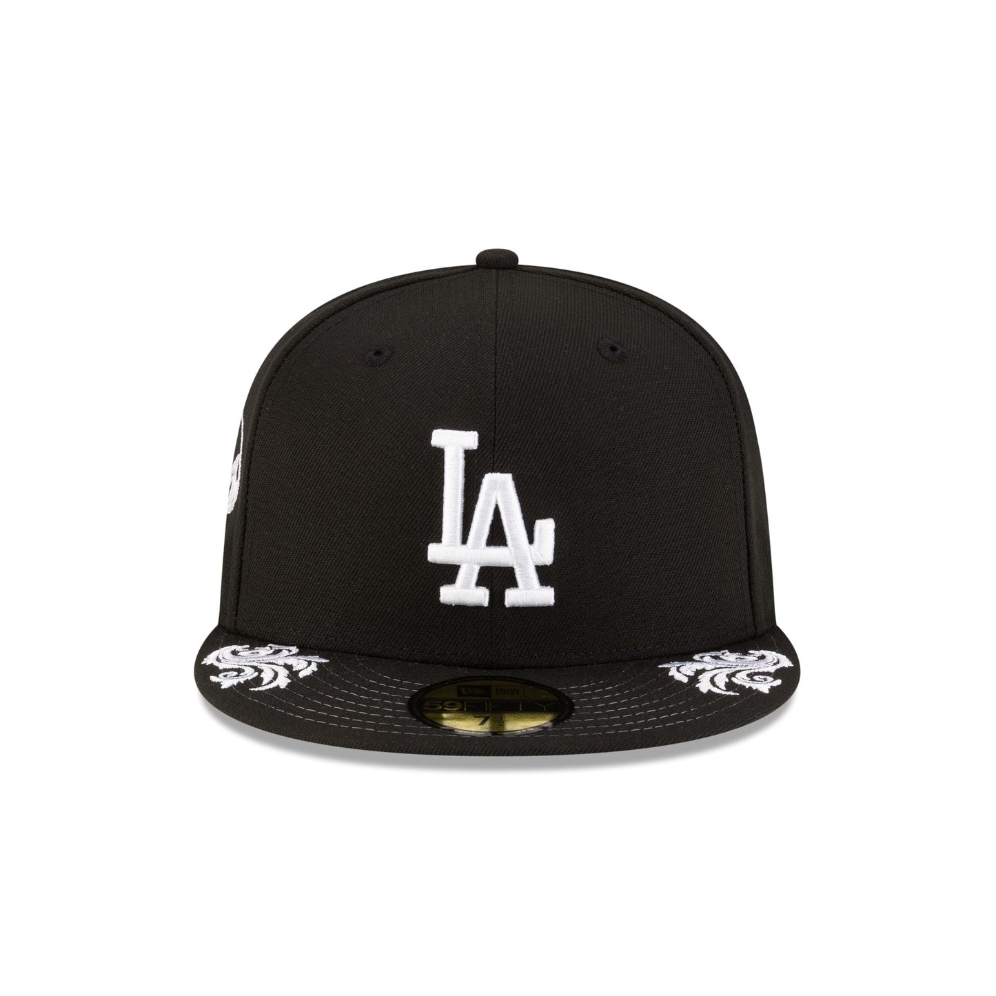 Los Angeles Dodgers Script Black and White 59FIFTY Fitted Hat