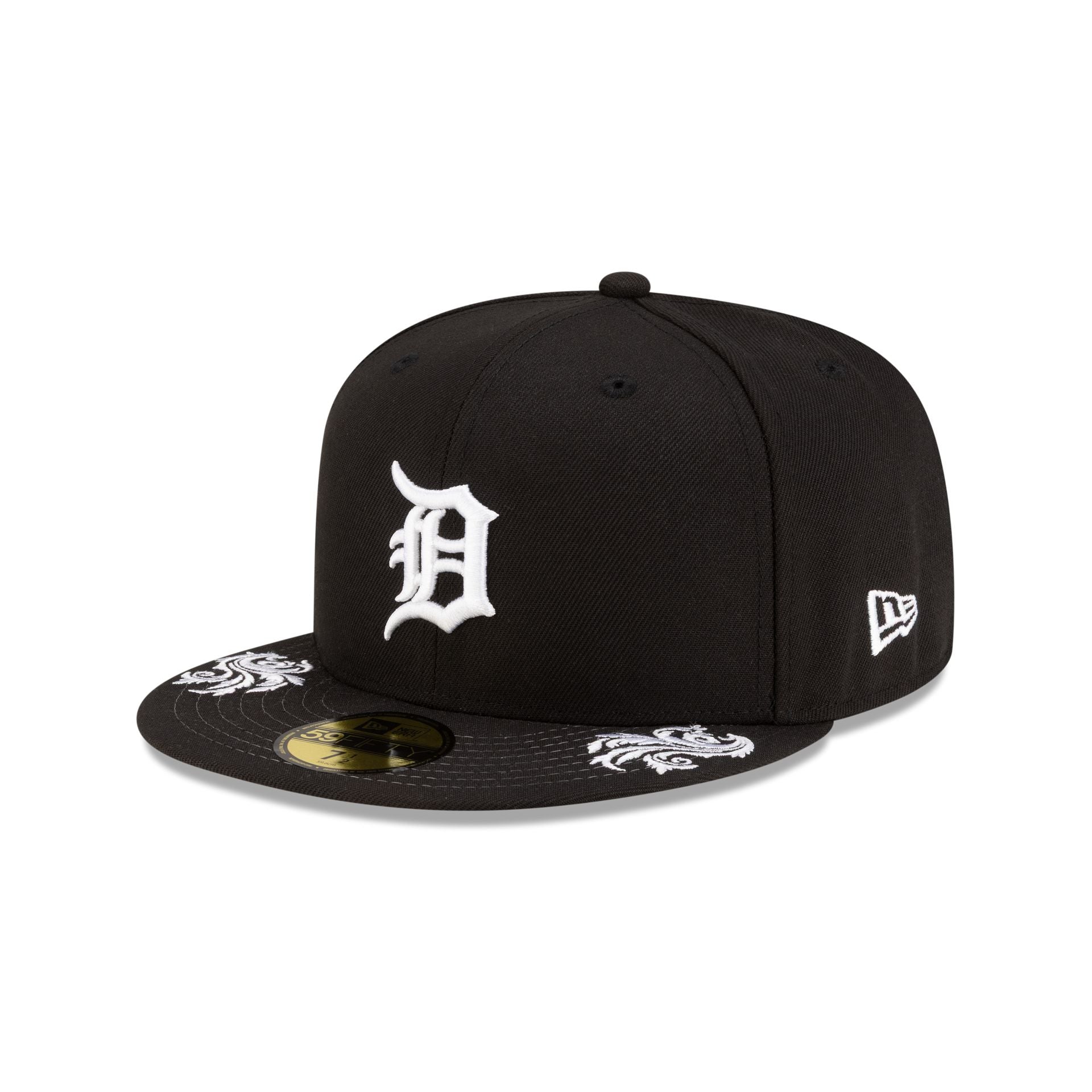 Detroit Tigers Script Black and White 59FIFTY Fitted Hat