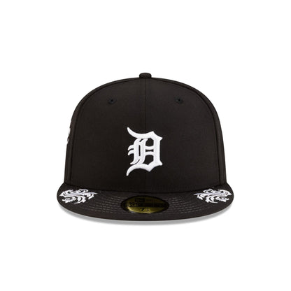 Detroit Tigers Script Black and White 59FIFTY Fitted Hat