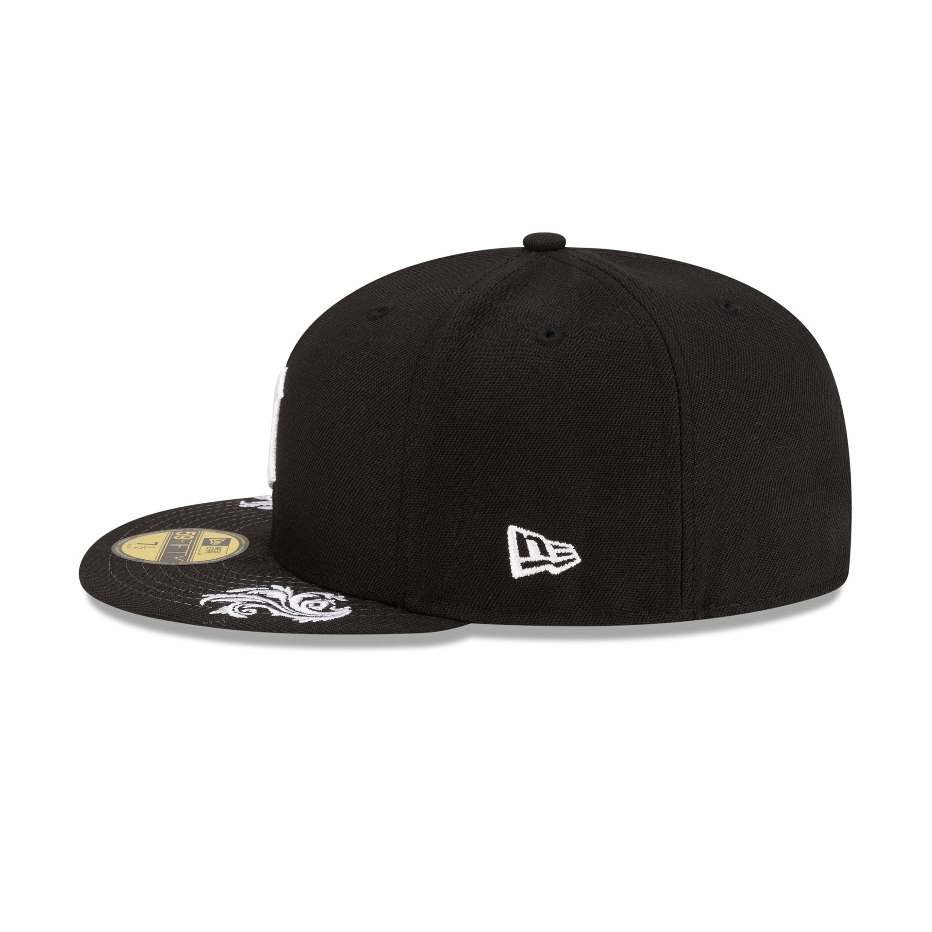 Detroit Tigers Script Black and White 59FIFTY Fitted Hat