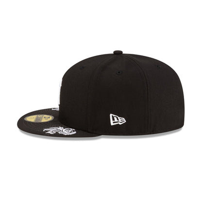 Detroit Tigers Script Black and White 59FIFTY Fitted Hat