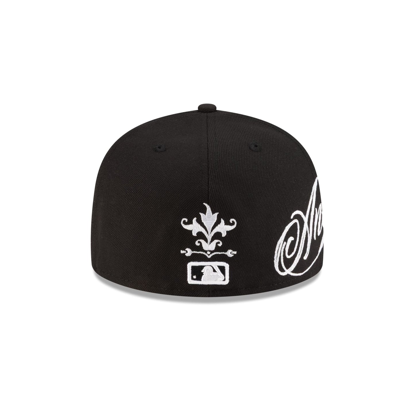 Los Angeles Angels Script Black and White 59FIFTY Fitted Hat