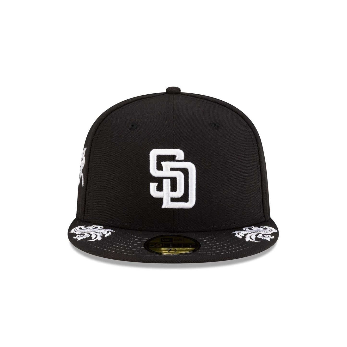 San Diego Padres Script Black and White 59FIFTY Fitted Hat