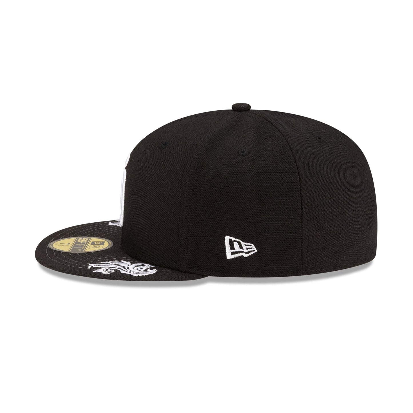 San Diego Padres Script Black and White 59FIFTY Fitted Hat