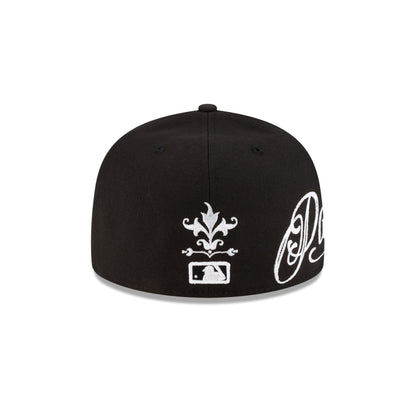 San Diego Padres Script Black and White 59FIFTY Fitted Hat