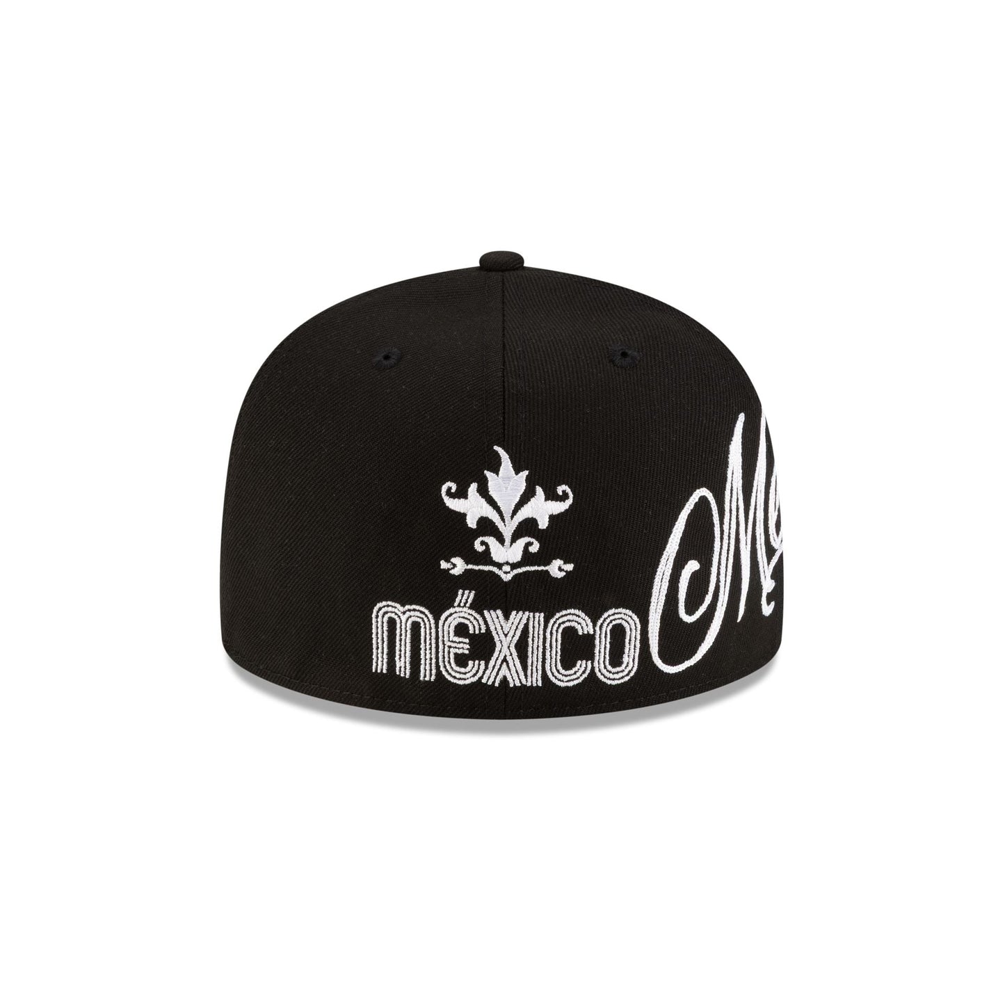 Mexico Baseball Script Black and White 59FIFTY Fitted Hat