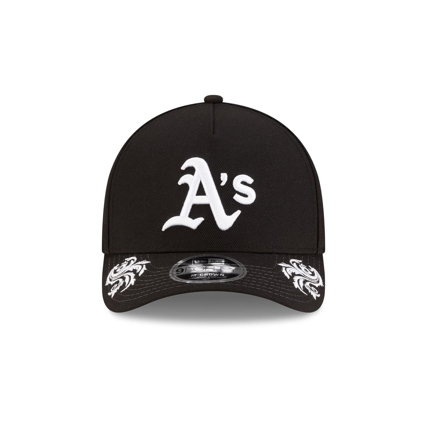 Athletics Script Black and White 9FORTY M-Crown A-Frame Snapback Hat