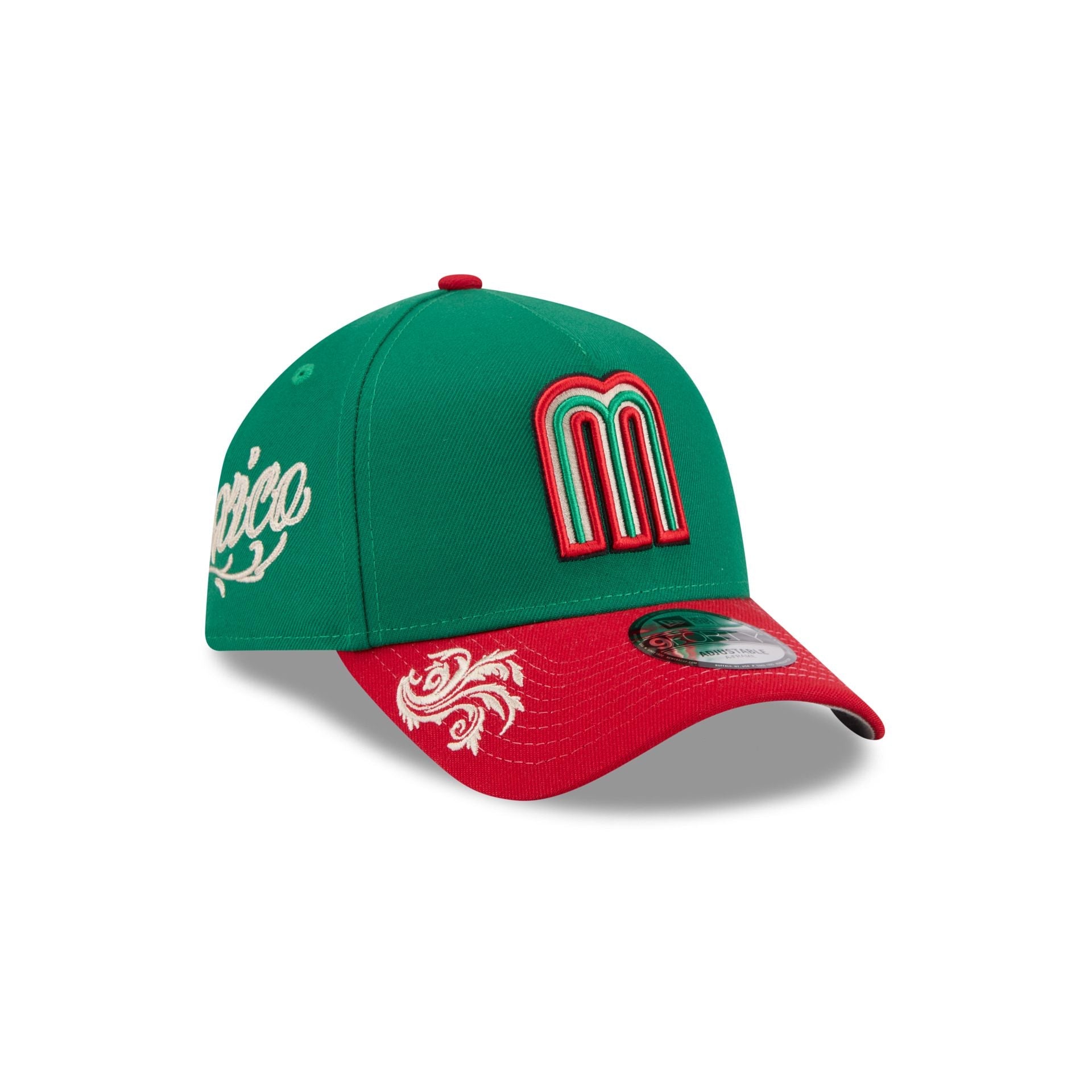 Mexico Baseball Script 9FORTY A-Frame Snapback Hat