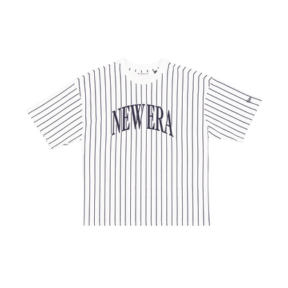 New Era Branded College White Pinstripe T-Shirt