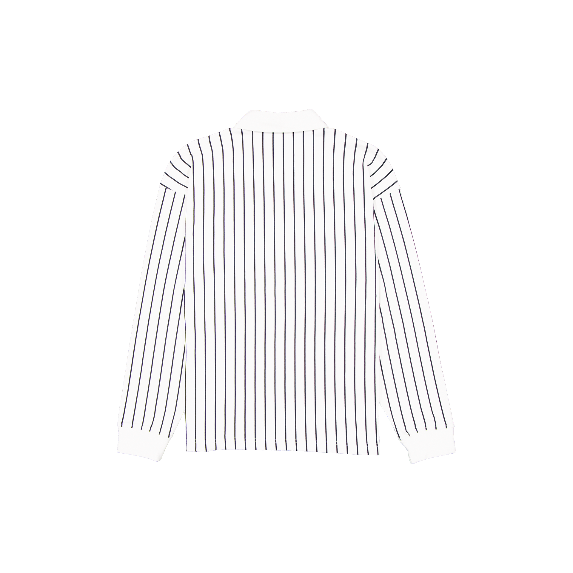 New Era Branded College White Striped Long-Sleeve Rugby Shirt