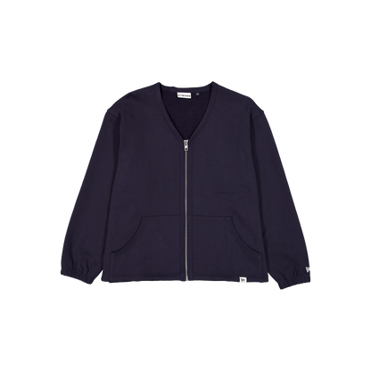 New Era Branded Navy Full-Zip Cardigan